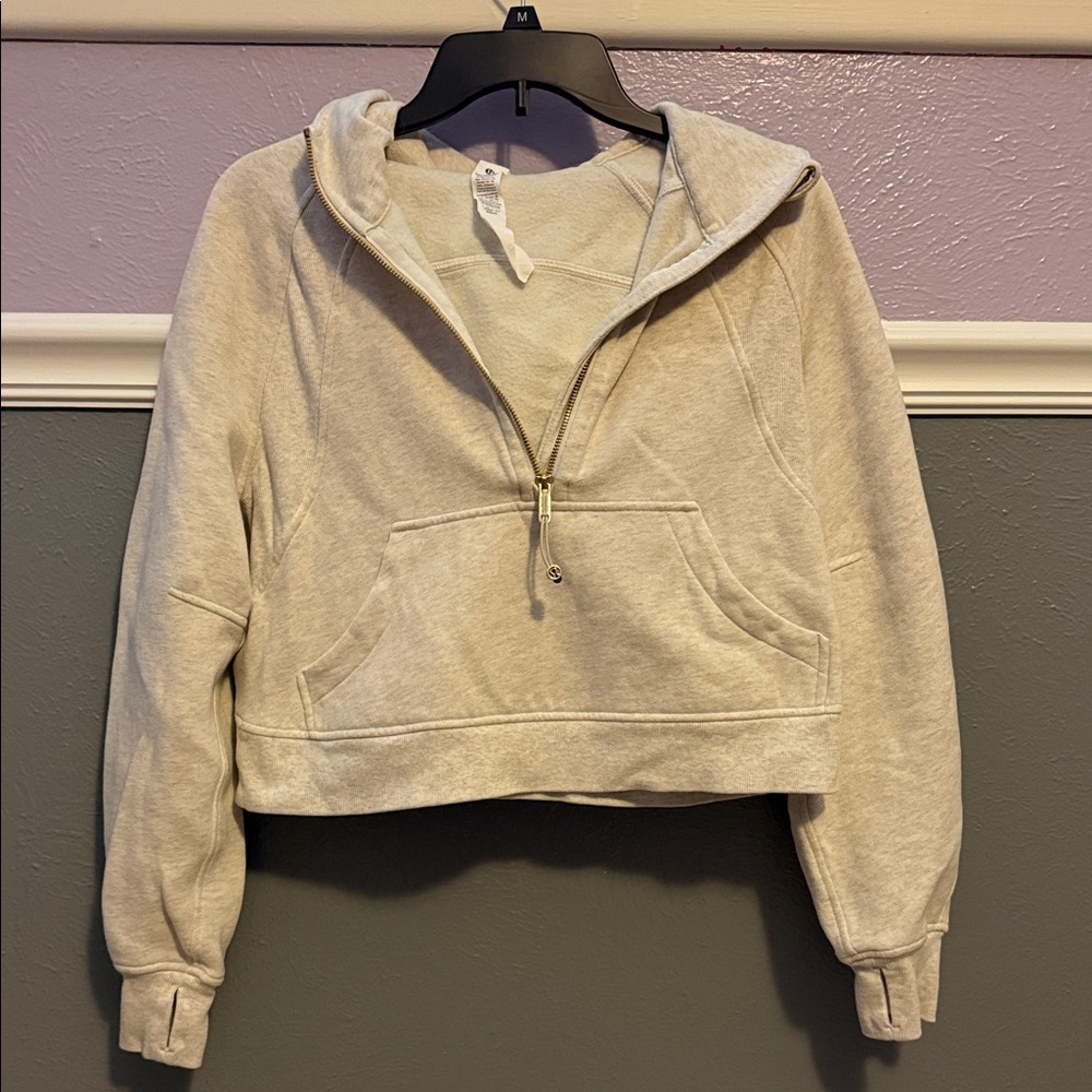 Lululemon Athletica Cream Half-Zip Hoodie
